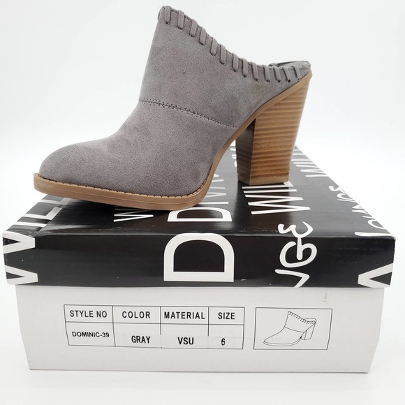 Pointy Toe Stitched Border Chunky Heel Mule - Picture 5 of 10